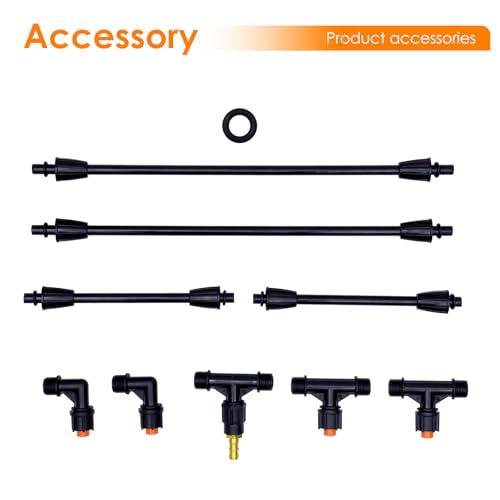 Sprayer Boom Wand with 4 Flow Rate Nozzles -Wide-Coverage Agricultural & Lawn Spray Attachment for Tractors/UTVs