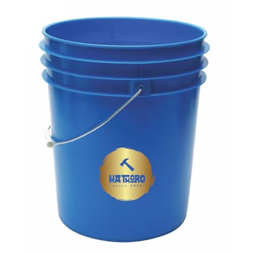 5 Gallon Food Grade Plastic Bucket, Open Head Pail with Handle, 12-3/8 in Diameter x 14-3/4 in Height (Blue, 1 Pack) - color: Blue, size: 1 Pack