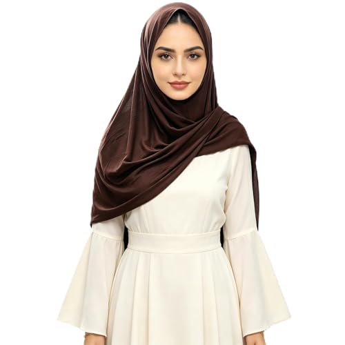 Premium Instant Hijab Scarf Cotton Hijabs For Women Soft Head Wraps, Ready to wear hijab, Abaya, Instant hijabs - color: Brown