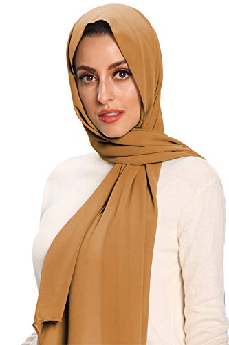Txameru Hijab for Women Chiffon Hijab Scarfs for Women Long Shawl - color: Khaki