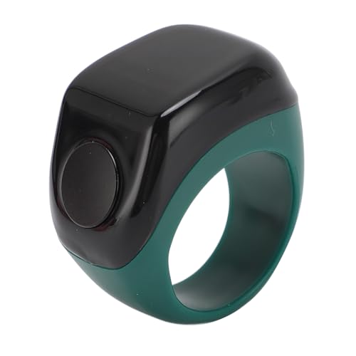 Smart Rings Counter, Electronic Finger Counter, Prayer Reminder Counter, Digital Tasbeeh Tasbih with Vibration Reminder, 0.42in Screen, Touch Control, for Muslim - color: Green
