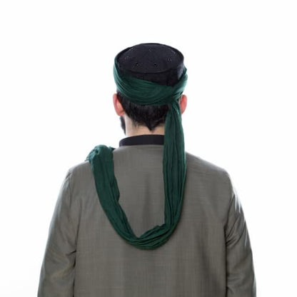 Lux Islamic Prayer Turban, Sarik, Muslim Men Headscarf | Namaz Turban, Shawl Keffiyeh, Cotton Wrapping Fabric - color: Green