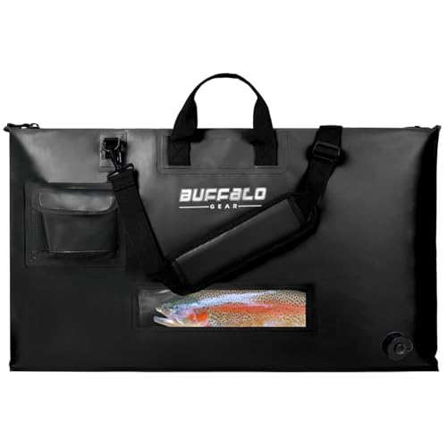 Fish Tournament Weigh in Bag for Bass Fishing, Heavy Duty Fish Bag for Caught Fish Waterproof,Leakproof,Puncture Resistant - color: Black-32×19.7in Upgraded
