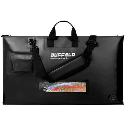 Fish Tournament Weigh in Bag for Bass Fishing, Heavy Duty Fish Bag for Caught Fish Waterproof,Leakproof,Puncture Resistant - color: Black-32×19.7in Upgraded