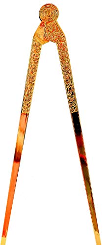 Masonic Lodge Ceremonial 6" INCH Large Freemason Square & Compass for Bible Gold Plated