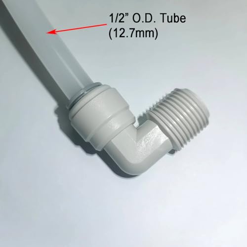 Acetal Copolymer 1/2" Tube OD Tube Fittings,Elbow 1/2" Male Adapter, Push to connect for RO water filter system parts (pack of 5) - style: 1/2 o.d. to 1/2 male elbow