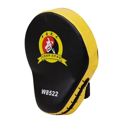 Boxing Punch Mitts, PU Boxing Pads Curved Focus Mitts, Adjustable Punching Hand Pads for Martial Arts Karate MMA Muay Thai - color: Yellow