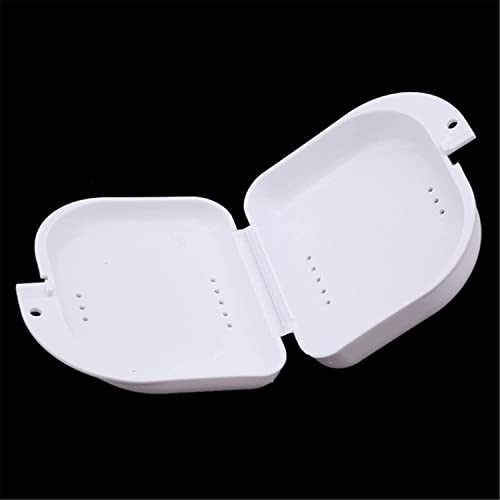 Retainer Case Mouth Guard Case Orthodontic Dental Retainer Box Denture Storage Container,White Strong and Long-Lasting