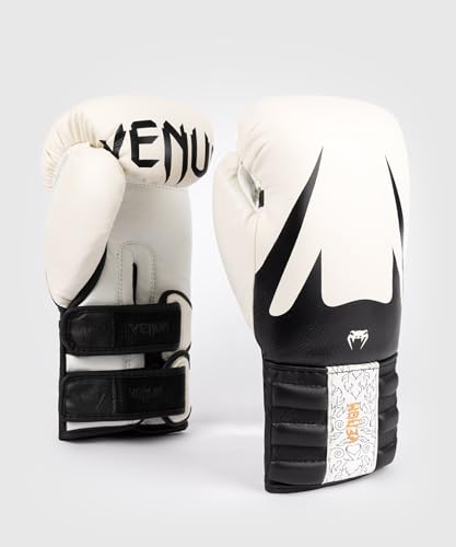 Venum Reverso Boxing Gloves - color: Snow White/Black, size: 14oz