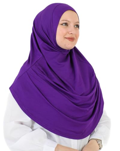 Prien Ready To Wear Hijab For Women, Instant Turban, Soft Muslim Scarf For Prayer, Long Hijabs, Islamic Clothes, Jersey Abaya - color: Purple