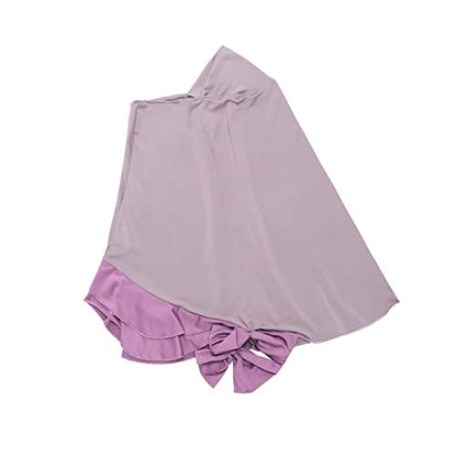 Toddler Girls Muslim Dress Abaya with Hijab Prayer Clothes Arab Solid Islamic Robe Kids Ramadan Long Skirt LDS Temple Dresses - color: B-purple, size: 2-3T