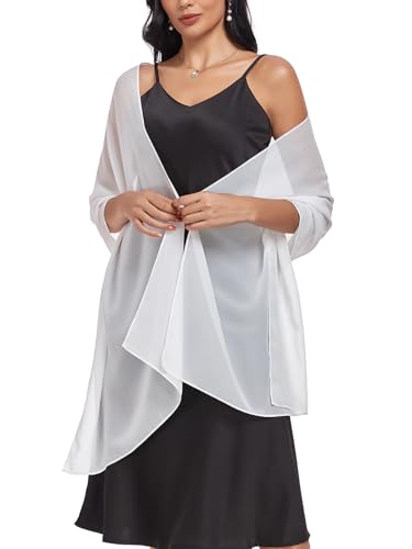Shawls and Wraps Soft Chiffon Scarve Scarf For Evening Party Dresses Wedding Stole - color: Ivory