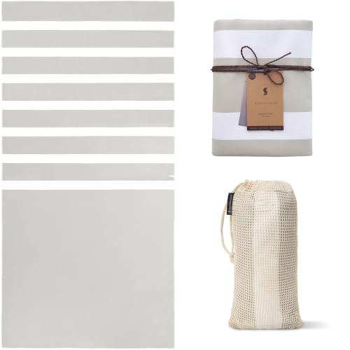 SummerSand Microfiber Beach Towel - Quick Dry, Sand Free - Compact and Lightweight for Travel - Recycled Materials - Travel Bag Included - Large Microfiber Towel (63x31.5in – Marble Sand) - color: Marble Sand
