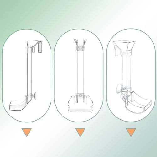 Aquarium Fish Shrimp Feeding Dish Set - Clear Feeder Tube and Dish With Cleaning Brush and Measuring Spoon for Shrimp - Prevents Food Scattering - Supplies for Small Fish - size: Small