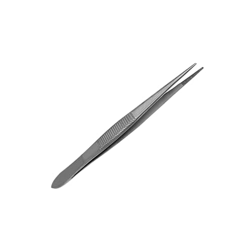 Splinter Forceps - Fine Point - Tweezers Stainless Steel Straight & Curved (Straight 4.50") - size: Straight 4.50"