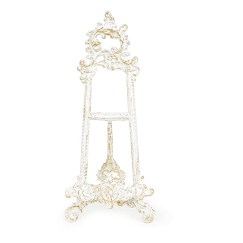Sungmor Vintage Cast Iron Cookbook Stand, 15.5 Inches Tall Antique White - color: Antique White