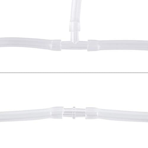 Pawfly 20 Pack Aquarium Air Valve Connector White Plastic Inline Tubing, 3-Way T & Straight - color: 2 Kinds(20 Pack)