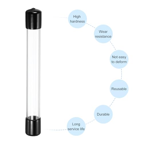 MECCANIXITY Clear Storage Tube 18x22mm Small Plastic Round Tubing with Caps Rigid Bottle Container 200mm/8 Inch for Item Stored - size: 18x22x200mm