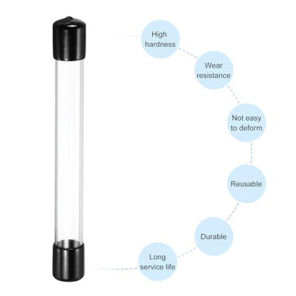 MECCANIXITY Clear Storage Tube 18x22mm Small Plastic Round Tubing with Caps Rigid Bottle Container 200mm/8 Inch for Item Stored - size: 18x22x200mm