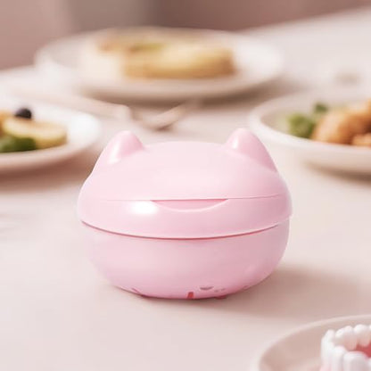 Retainer Case Denture Bath Case Basket Mirror Leak-proof Pink Cat | 2-in-1 design Strainer Basket No-Leak Cleaning Case for Mouth Guard Cute Removal Tool,Aligner chewies,Bursh - color: Pink Cat