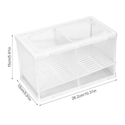 Aquarium Breeder Box with Suction Cups Partition Design Detachable Isolation Hatchery for Fish Fry Tank Breeding(L with Partition) - size: L (with Partition)