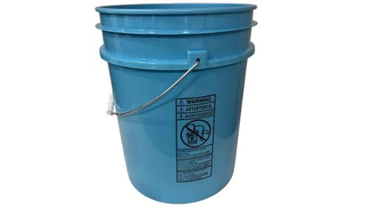 5 Gallon Food Grade BPA Free Bucket Pail with Air Tight Double Gasket Screw on Lid (Pack of 2) Light Blue and Green containers with White lids