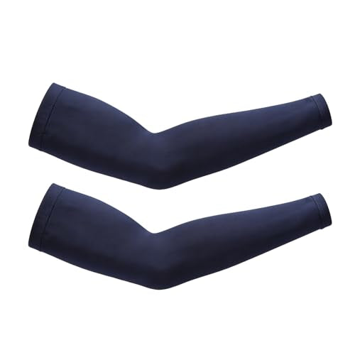 UV Sun Protection Cooling Compression Arm Sleeves for men women - color: Navy Blue