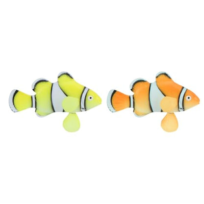 4 Pcs Silicone Luminous Clownfish with Suction Cup Glow in Dark Waterproof Design Realistics Swimming Decoration for Aquarium Tank