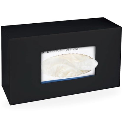 SimplyImagine Black Glove Box Holder - Acrylic Wall Mount Dispenser | Side-loading acrylic glove dispenser - single - Use for nitrile & latex gloves in kitchen, garage & lab