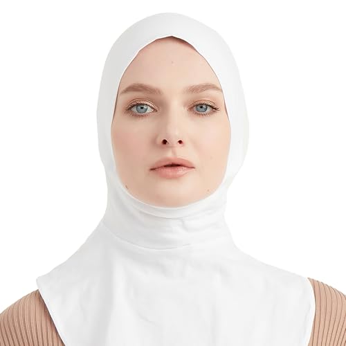 Modefa Women's Premium Cotton Ninja Bonnet - Complete Coverage - One Size Fits Most - For Muslim Women Ninja Undercap Hijab - color: White