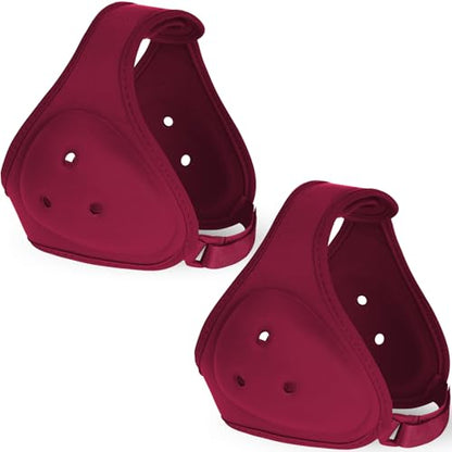 Jerify 2 Pcs Wrestling Headgear for Kids Youth Soft Grappling Headgear Wrestling Adjustable Ear Head Guard Protective (Dark Red) - color: dark red