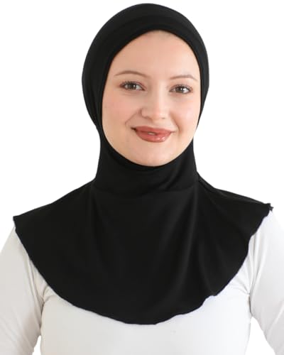 Prien Sport Hijab For Women, Muslim Head Scarf, Flexible Turban Girls, Chic Islamic Wear For Gym, Neck Collar Bonnet Viscose - color: Black