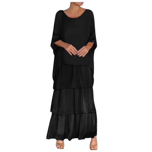 Prayer Clothes for Muslim Women One-Piece Long Sleeve Islamic Prayer Dress O Neck Slim Fit Maxi Dress Dress - color: Black, size: X-Large