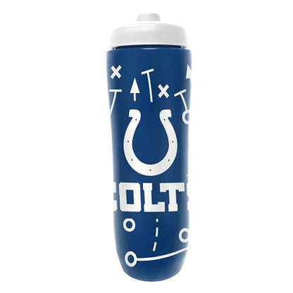 Party Animal NFL Football Squeeze Bottle, 32 oz BPA-Free Sports Water Bottle with Quick Flow for Kids & Adults, Indianapolis Colts - color: Indianapolis Colts