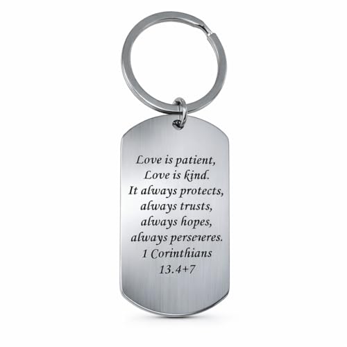 Religion Keychain – Christian Keychains Bag Charms for Women with Bible Verses, Inspirational Key Chains Gifts for Friends, Believer and Couple