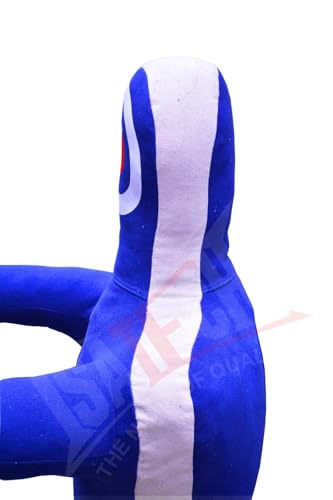 MMA Grappling Dummy, Training Punching Bag, Black and Red, Canvas Material, Sitting Position with Target - color: Blue, size: 6ft (72")