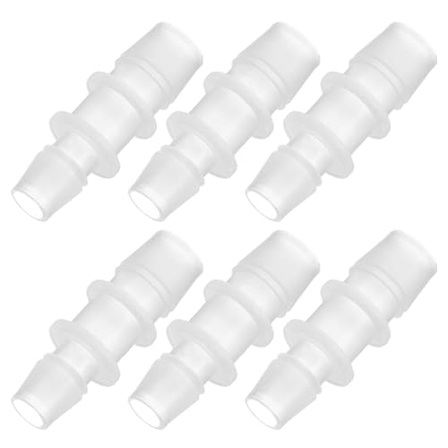 PATIKIL 2/5" to 1/2" 6 Pcs Plastic Hose Barb Fittings, Reducer Tube Fittings Pipe Line Adapter Union Splicer Joint Kit for Air Gas Water System Liquid Fuel Line Aquarium Tube Pump - size: 2/5"-1/2",(0.67"x1.92")