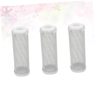 SUPVOX 3Pcs Stainless Steel Fish Tank Cover Inlet Net for Aquarium White Prevents Debris Protects Young Fish and Shrimp Freshwater Environments