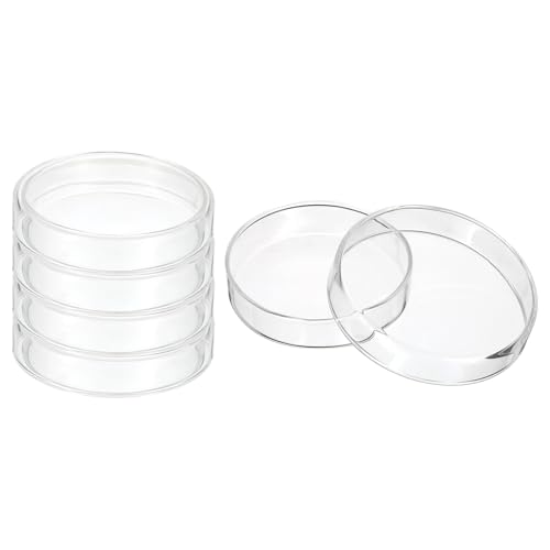 PATIKIL 90mm High Borosilicate Glass Petri Dishes with Lids, 5 Pcs Petri Plates for Lab Science Experiment, Clear - size: 90mm