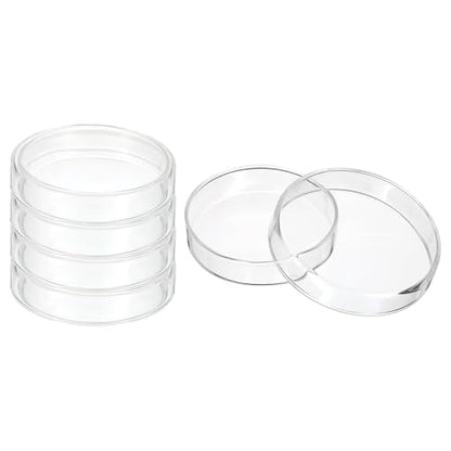 PATIKIL 90mm High Borosilicate Glass Petri Dishes with Lids, 5 Pcs Petri Plates for Lab Science Experiment, Clear - size: 90mm