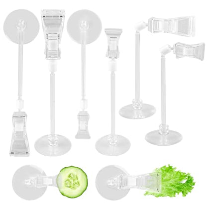 6 Pack Veggie Aquarium Seaweed Clips Fish Food Holder Wide Mouth Clips Plants Suction Cups Algae Clip for Freshwater and Marine Fish Tank (Mixed Clip) - size: Mixed