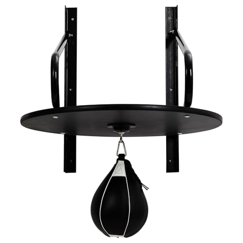 Wall Mounted Speed Bag Platform with Speed Ball, Heavy Duty Iron Boxing Training Kit for, Punching & Coordination, Home Gym Workout Equipment