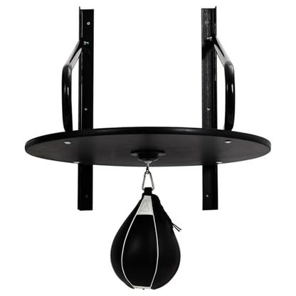 Wall Mounted Speed Bag Platform with Speed Ball, Heavy Duty Iron Boxing Training Kit for, Punching & Coordination, Home Gym Workout Equipment
