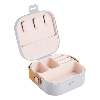 Silicone Jewelry Boxes Present Box,PU Leather Travel Jewelry Case,Mini Jewelry Box Travel Jewelry Box Jewelry Gift Boxes Necklaces Earrings Bracelets Boxes for Women,Light Grey - color: Light Grey