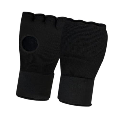 Kids Boxing Inner Gloves, Half Finger Hand Wraps with Adjustable Wrist Straps for Sparring and MMA Training, Black