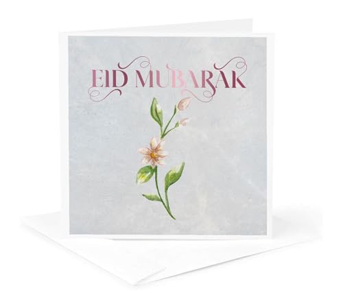 3dRose Image of quote Eid mubarak 1 Greeting Card with envelope - size: 5.5”