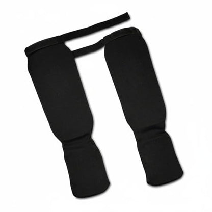 Shin Instep Guards Padded Protection Elastic Shin Guards Lightweight Impact-Absorbing Gear for Fighters, Training, Sparring - size: Large, style: Black