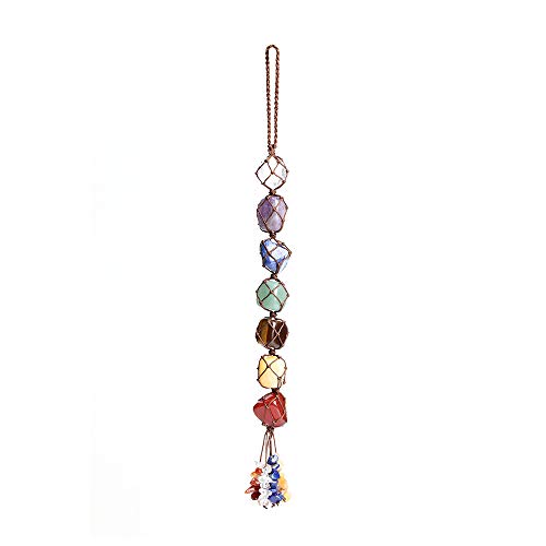 Handmade Crystal Window Car Hanging Ornaments 7 Chakra Home Decoration Feng Shui Ornament Yoga Meditation Car Decoration Tumbled Palm Stones Christmas Decorations Ornaments - color: A-style 1