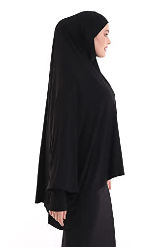ihvan online, Women Muslim Hijab Cover, Islamic Khimar, Long Salah Clothes. Prayer Hijab for Women - color: Black