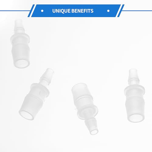 4pcs Plastic Hose Barb Fitting 1/2" to 1/4" Barbed Splicer Mender Joint Adapter Aquarium Clear - size: 1/2"-1/4"